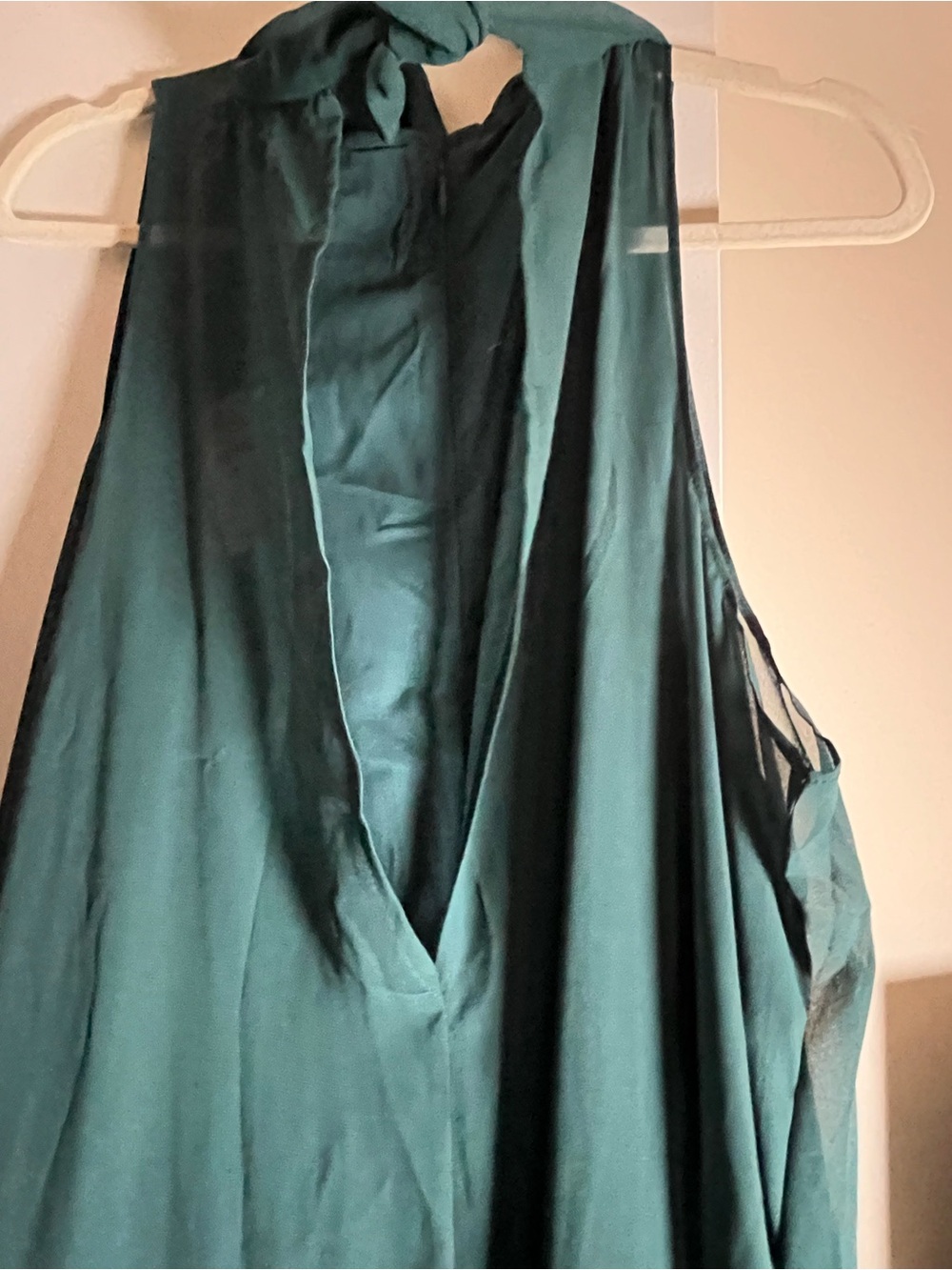 Banana Republic Teal Green Sleeveless Maxi Dress with Neck Tie - Picture 3 of 8